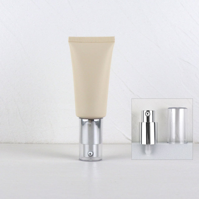 [In stock]40g/ml beige frosted vacuum bottle,hot selling product