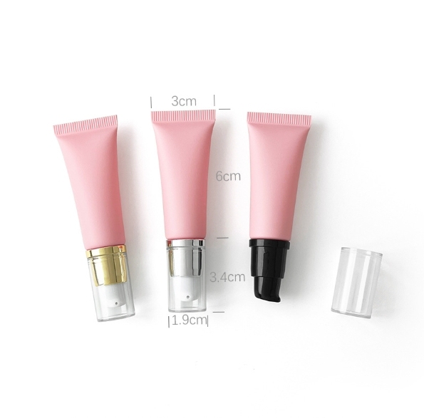 [In stock]10ml/g pink frosted cosmetic plastic hose, roller ball empty bottle,hot selling product