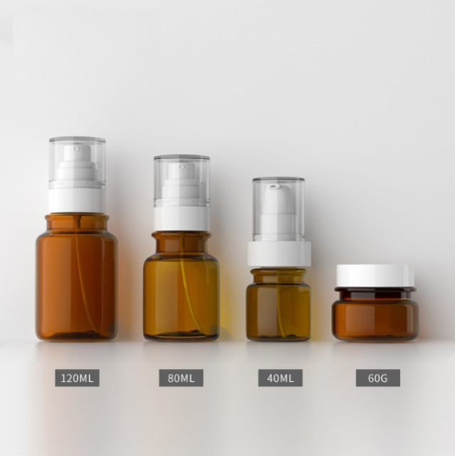 [In stock]60g/40/80/120ml brown thick wall multi-step cream bottle, lotion cream box, spray bottle, lotion bottle，hot selling product