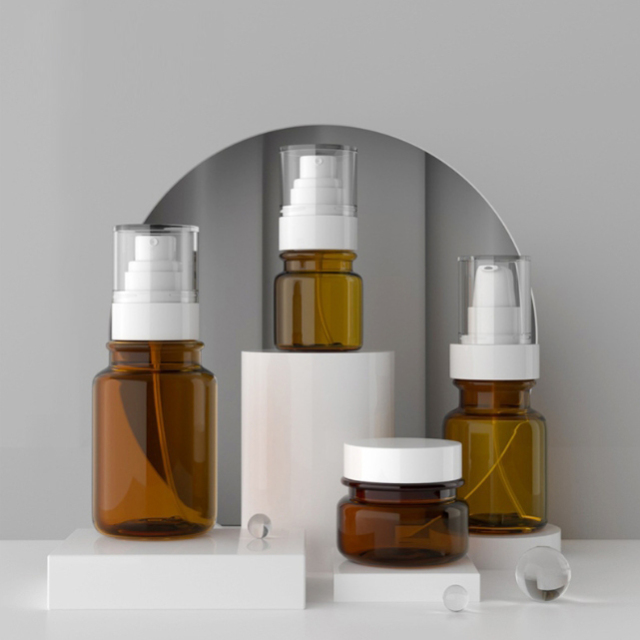 [In stock]60g/40/80/120ml brown thick wall multi-step cream bottle, lotion cream box, spray bottle, lotion bottle，hot selling product