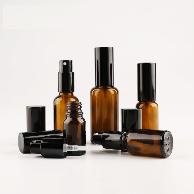 [In stock]10ml-50ml brown glass spray bottle, lotion bottle, essential oil dispensing glass bottle，best recommendation
