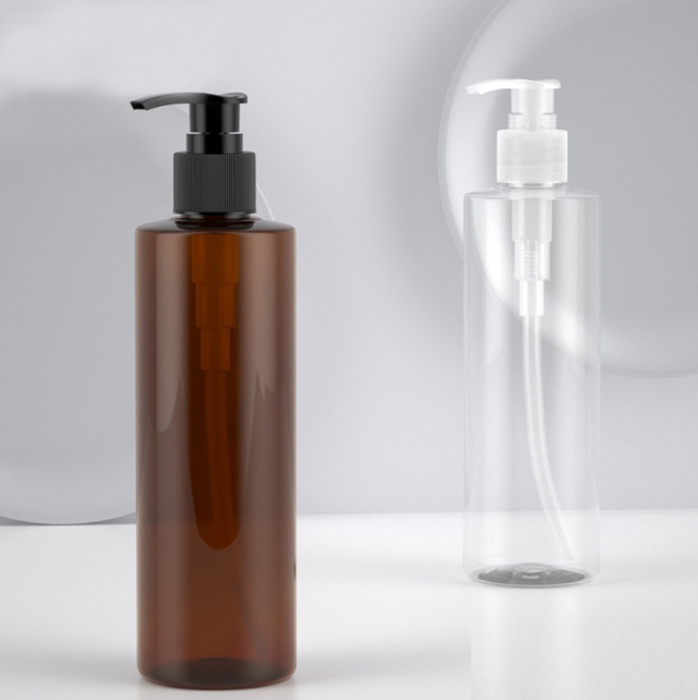 [In stock]250ml PET flat shoulder lotion screw pump bottle, lotion bottle press bottle, PET plastic bottle，best recommendation