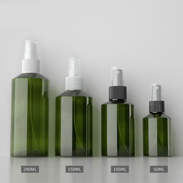 [In stock]50ml100ml150ml200ml spray bottle, dark green oblique shoulder spray bottle, PET plastic bottle，hot selling product