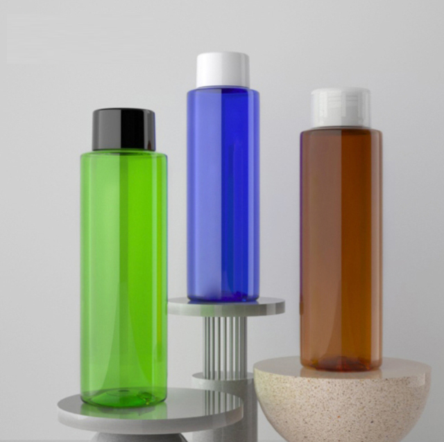 [In stock]250ml flat shoulder double cover bottle lotion bottle PET plastic bottle,the treasure of the shop