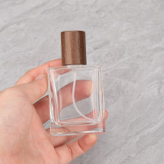 [In stock]30/50ML perfume bottle square glass spray bottle walnut，the treasure of the shop