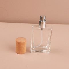 [In stock]30/50ML perfume bottle square glass spray bottle walnut，the treasure of the shop