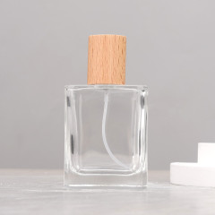 [In stock]30/50ML perfume bottle square glass spray bottle walnut，the treasure of the shop