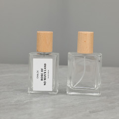 [In stock]30/50ML perfume bottle square glass spray bottle walnut，the treasure of the shop