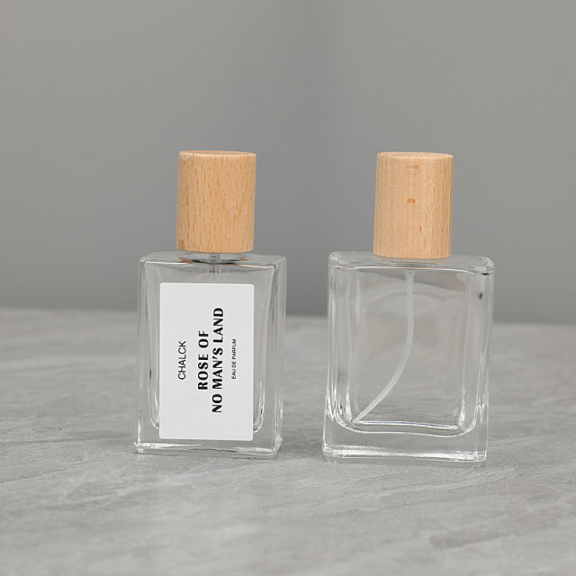 [In stock]30/50ML perfume bottle square glass spray bottle walnut，the treasure of the shop