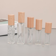 [In stock]5/10/20ML wooden cover perfume spray glass bottle,the treasure of the shop