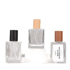 [In stock]30/50ML perfume bottle square glass spray bottle walnut，the treasure of the shop