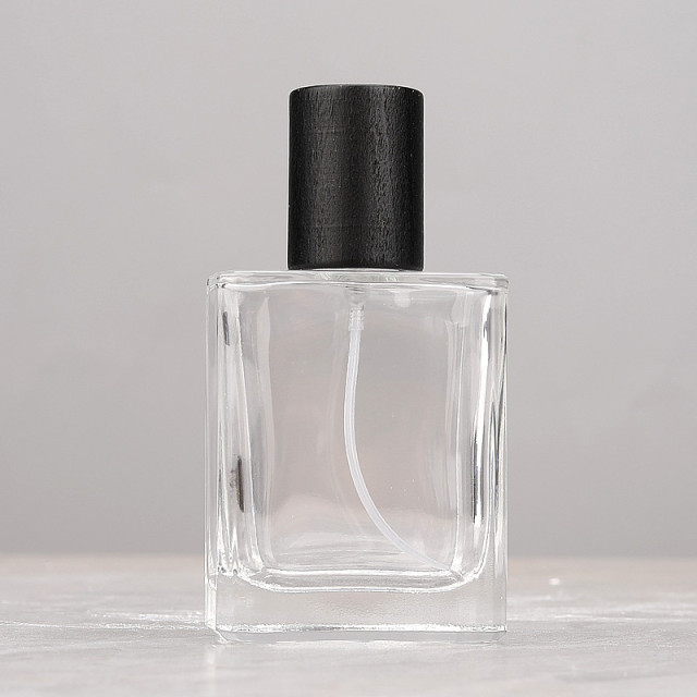 [In stock]30/50ML perfume bottle square glass spray bottle walnut，the treasure of the shop