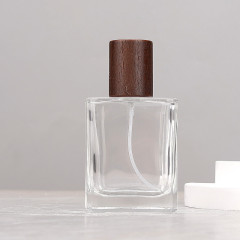 [In stock]30/50ML perfume bottle square glass spray bottle walnut，the treasure of the shop