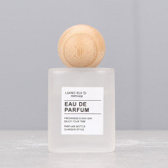 30ml 50ml frosted oval glass bottle with mist sprayer and  wooden ball cap