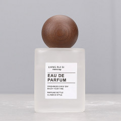 30ml 50ml frosted oval glass bottle with mist sprayer and  wooden ball cap