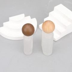 30ml 50ml frosted oval glass bottle with mist sprayer and  wooden ball cap