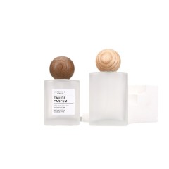 30ml 50ml frosted oval glass bottle with mist sprayer and  wooden ball cap