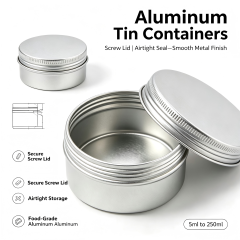 Aluminum Tin Containers, 5ml 10ml 15ml 20ml 30ml 40ml 50ml 60ml 80ml 100ml 120ml 150ml 180ml 200ml 250ml in stock.  face cream bottle, face cream jar wholesale.