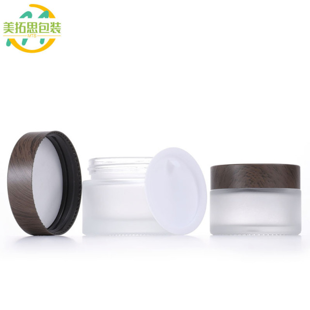 30g Wood Grain Lid Cream Jar 15g Eye Cream Face Cream Jar 5g 10g 50g 100g Frosted Mask Jar Refillable Container