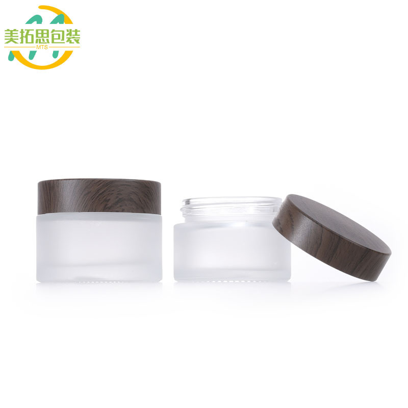 30g Wood Grain Lid Cream Jar 15g Eye Cream Face Cream Jar 5g 10g 50g 100g Frosted Mask Jar Refillable Container