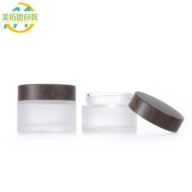 30g Wood Grain Lid Cream Jar 15g Eye Cream Face Cream Jar 5g 10g 50g 100g Frosted Mask Jar Refillable Container