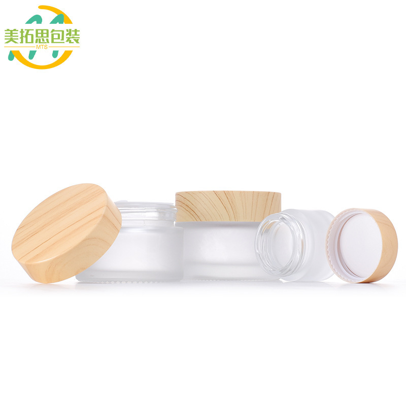 30g Wood Grain Lid Cream Bottle 15g Eye Cream Face Cream Bottle 5g10g50g100g Mask Jar Glass Refill Bottle