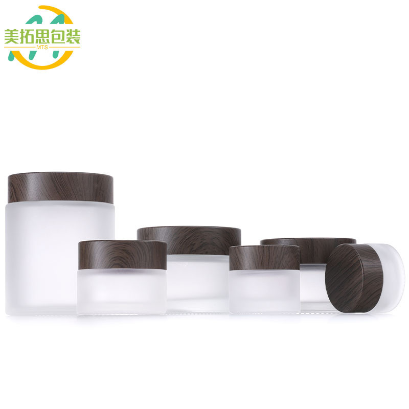 30g Wood Grain Lid Cream Jar 15g Eye Cream Face Cream Jar 5g 10g 50g 100g Frosted Mask Jar Refillable Container