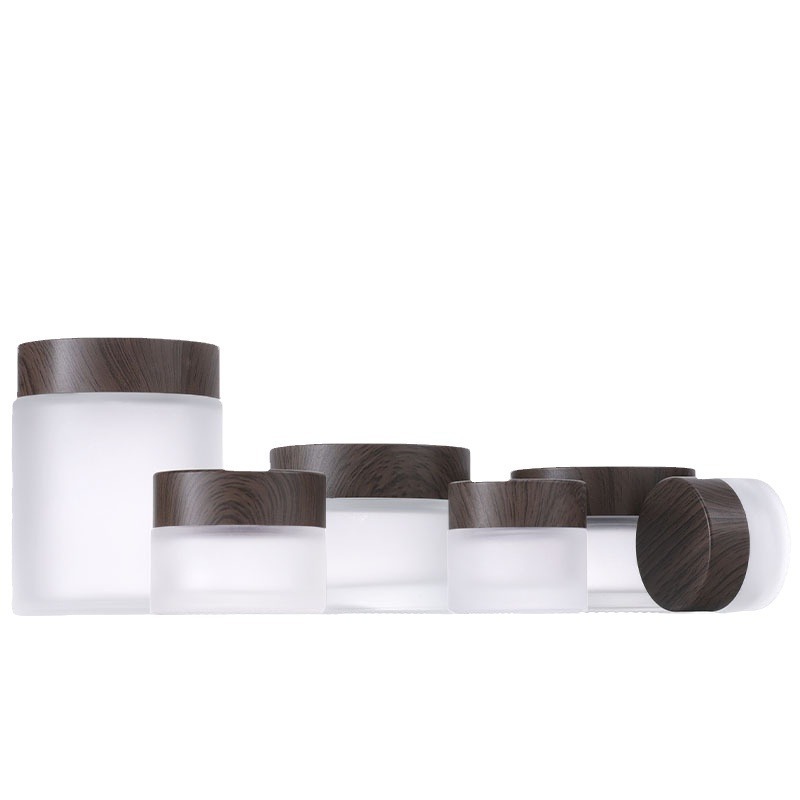 30g Wood Grain Lid Cream Jar 15g Eye Cream Face Cream Jar 5g 10g 50g 100g Frosted Mask Jar Refillable Container
