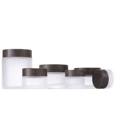 30g Wood Grain Lid Cream Jar 15g Eye Cream Face Cream Jar 5g 10g 50g 100g Frosted Mask Jar Refillable Container