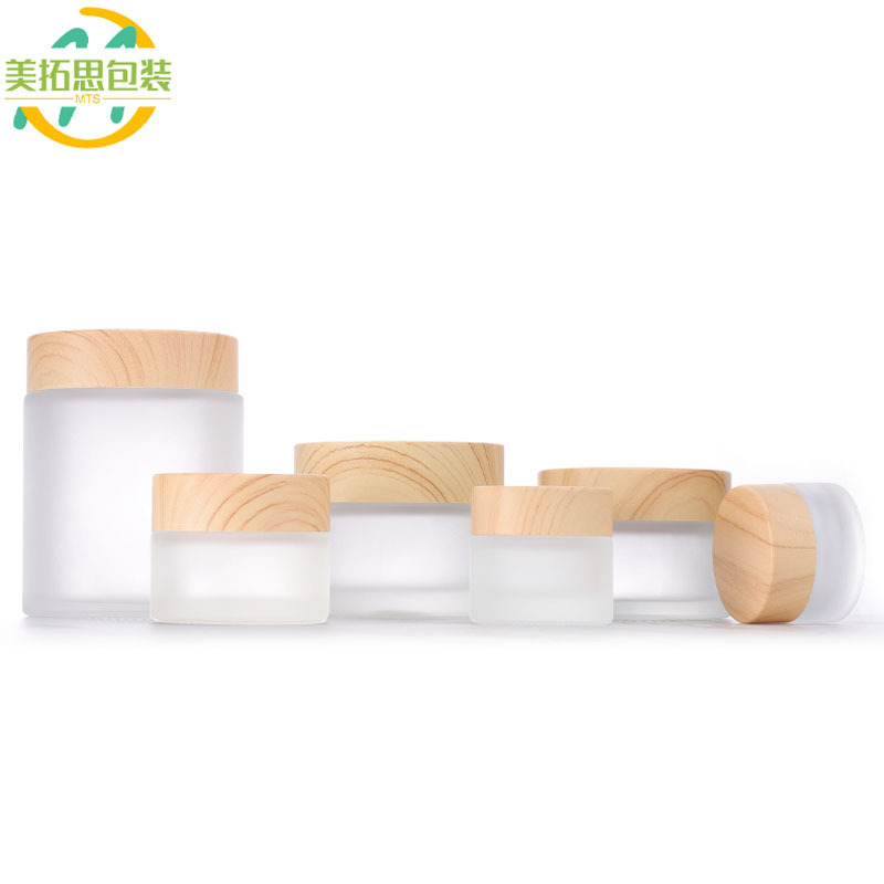 30g Wood Grain Lid Cream Bottle 15g Eye Cream Face Cream Bottle 5g10g50g100g Mask Jar Glass Refill Bottle