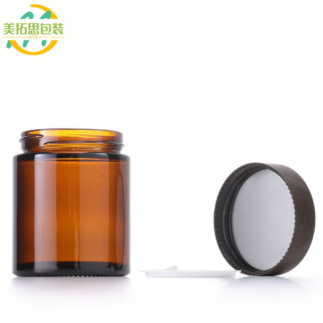 30g Wood Grain Cap Cream Jar 15g Eye Cream Face Cream Jar 5g 10g 50g 100g Amber Mask Jar Travel Bottle