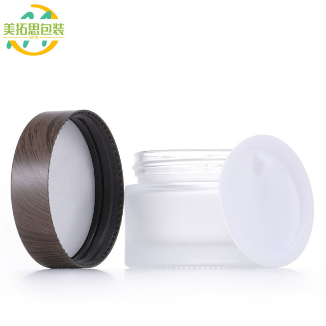 30g Wood Grain Lid Cream Jar 15g Eye Cream Face Cream Jar 5g 10g 50g 100g Frosted Mask Jar Refillable Container
