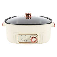6L Hot Pot Cooker Soup Cooker Nonstick Coating Mechanical Knob Control Electric Multifunctional Cooker