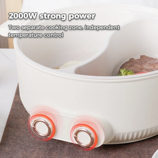 Yuan Yang Pot Electric Hot Pot with Semi-Separate Bowls