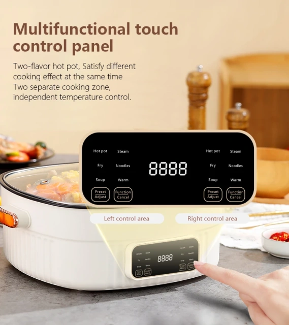 Electric Hot Pot with Semi-Separate Bowls Yuan Yang Hot Pot