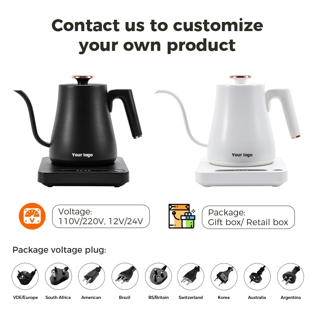 1L Swan Neck Kettle Stainless Steel Gooseneck Kettle for coffee&tea