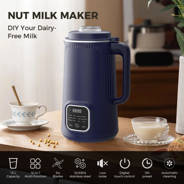 1.5L Automatic Nut Milk Maker Machine Soy Milk cooking blender