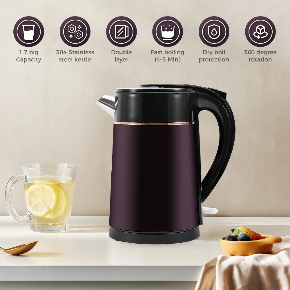 Rapid Heating Electric Kettle 1.7L Water Boiler