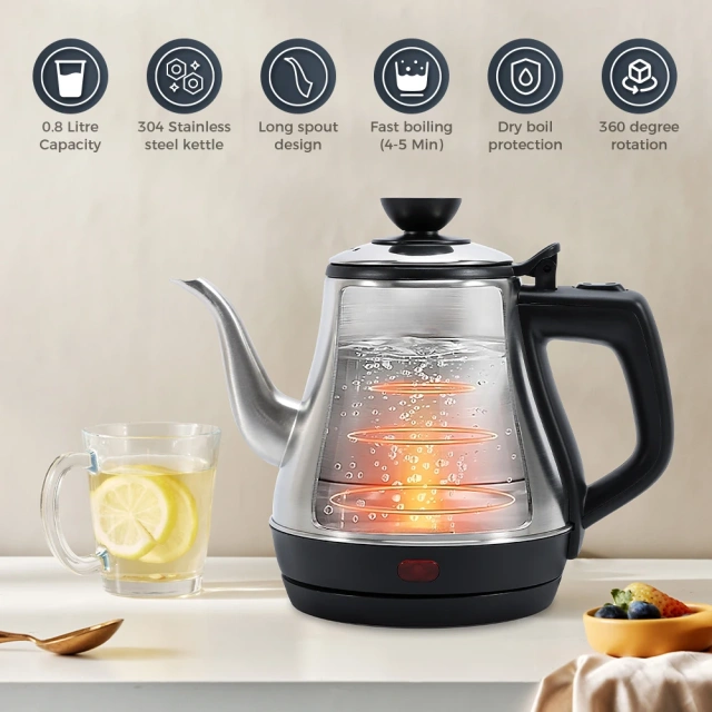 Stainless Steel Electric Water Kettle Fast Boil  Coffee&Tea Pot