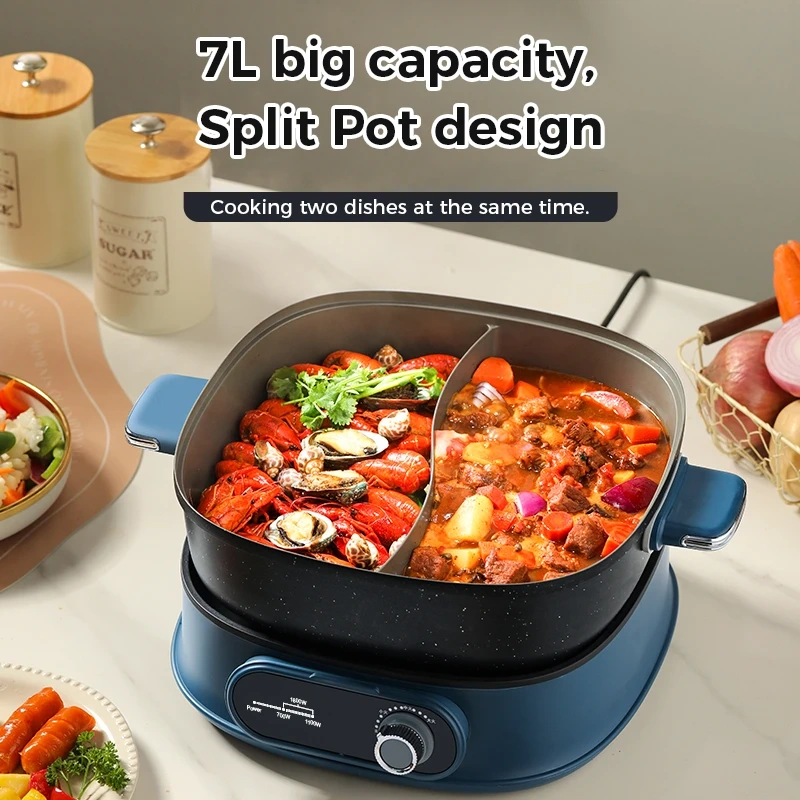 Hot Pot Cooker Yuanyang Pot Nonstick Coating Two-flavor Cooker