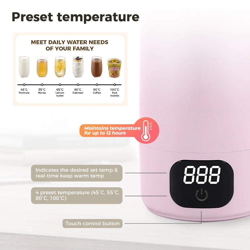 Portable Electric Kettle Water Boiler Electric Heating Cup
