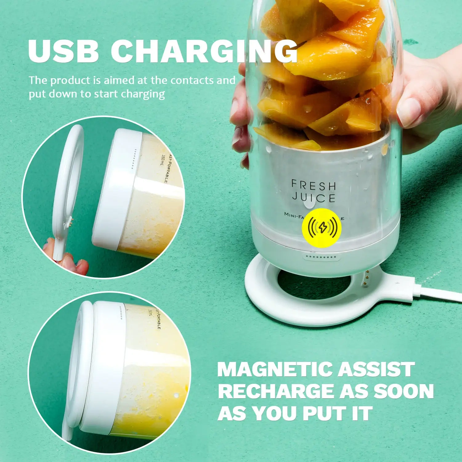 Portable Juicer USB Rechargeable Personal Mini Portable Blender
