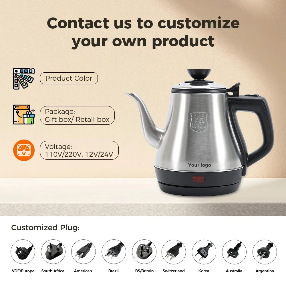 Stainless Steel Electric Water Kettle Fast Boil  Coffee&Tea Pot