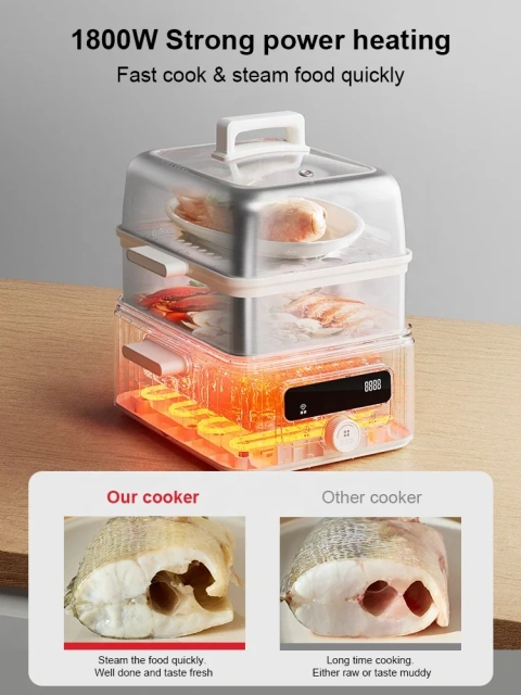 Electric Steamer Steam Cooker Multi-functional Hot Pot