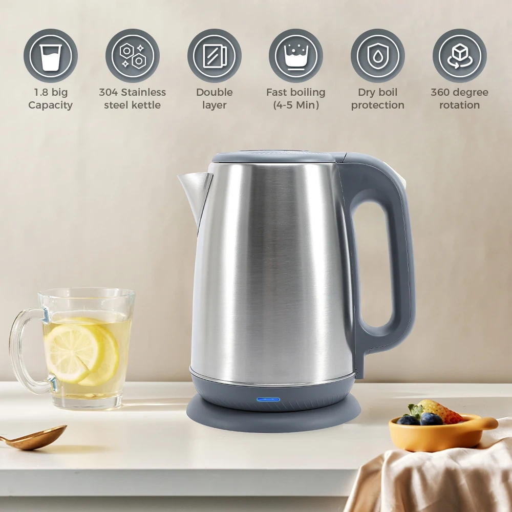 1.8L 304 stainless steel Electric Kettle for Home & Hotel & office