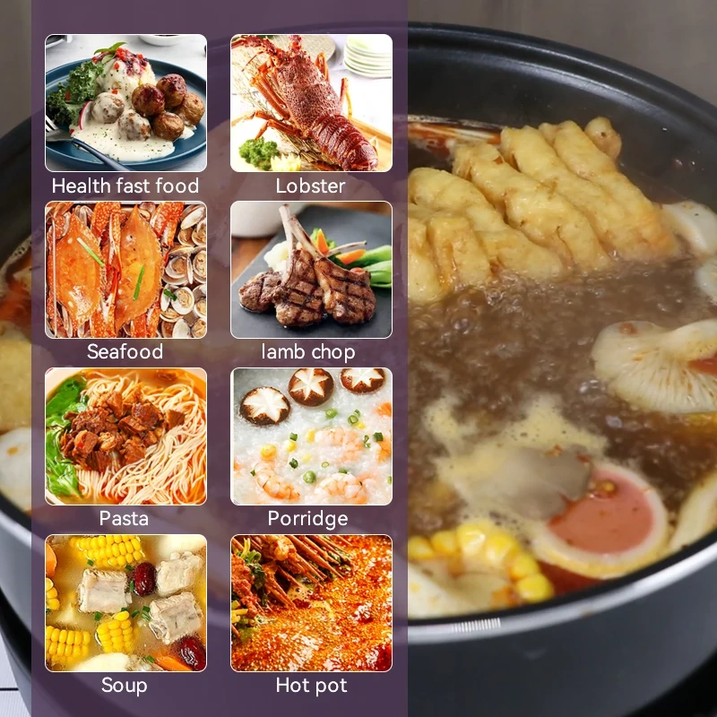4L Detachable Hot Pot Round Nonstick Cooker Electric Skillets