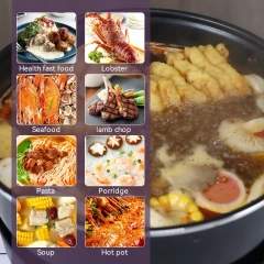 4L Detachable Hot Pot Round Nonstick Cooker Electric Skillets