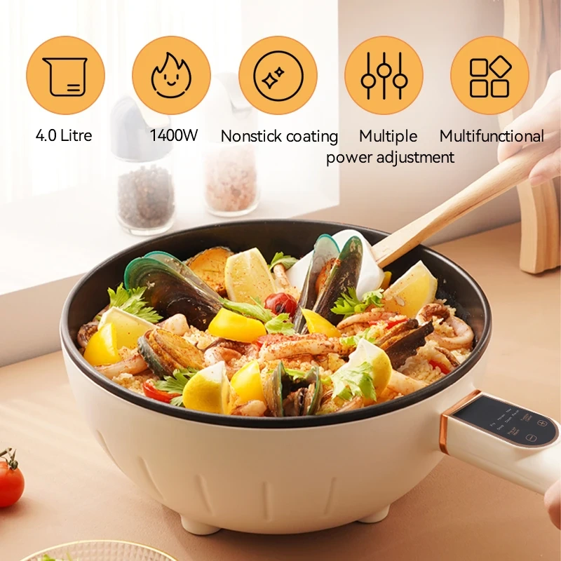 Long Handle Smart Electric Multi Cooker Hot Pot Nonstick Fry Pot Electric Skillet