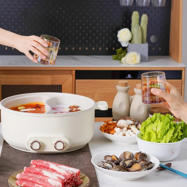 Yuan Yang Pot Electric Hot Pot with Semi-Separate Bowls