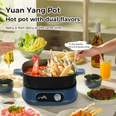 Hot Pot Cooker Yuanyang Pot Nonstick Coating Two-flavor Cooker